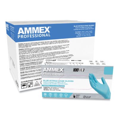 Nitrile Exam Gloves, Powder-Free, 3 mil, X-Large, Blue, 100/Box