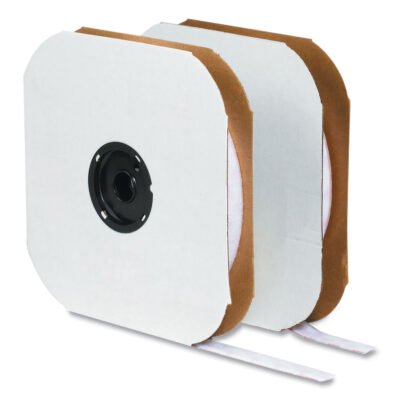 Sticky-Back Fasteners, Hook Side, 0.63″ x 75 ft, White