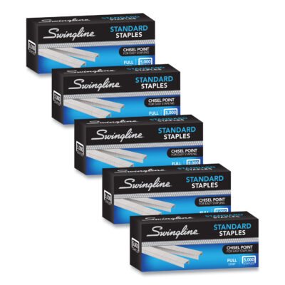 S.F. 1 Standard Staples, 0.25″ Leg, 0.5″ Crown, Steel, 5,000/Pack, 5 Packs/Box
