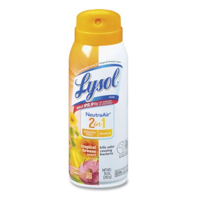 2 in 1 Disinfectant Spray III, Tropical Breeze, 10 oz Aerosol Spray, 6/Carton
