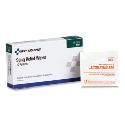 First Aid Sting Relief Pads, 10/Box