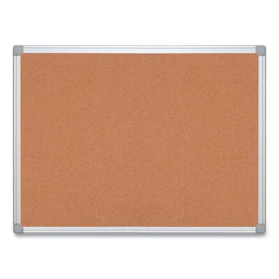 Earth Cork Board, 36 x 24, Natural Surface, Silver Aluminum Frame