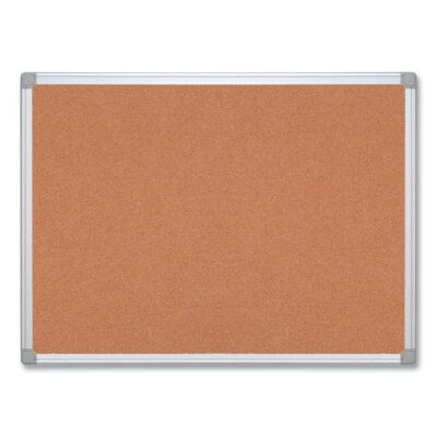 Earth Cork Board, 72 x 48, Natural Surface, Silver Aluminum Frame