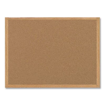 Earth Cork Board, 72 x 48, Natural Surface, Oak Wood Frame