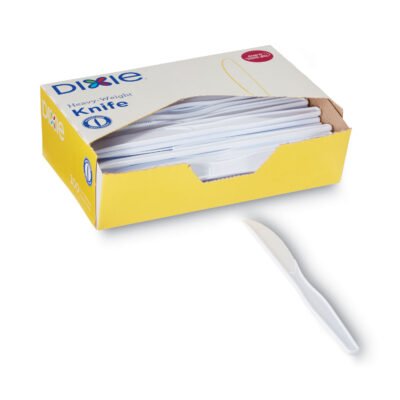 Plastic Cutlery, Heavyweight Knives, White, 100/Box