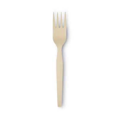 SmartStock Plastic Cutlery Refill, Forks, 6.5″, Series-O Mediumweight Bio-Blend, Beige, 40/Pack, 24 Packs/Carton