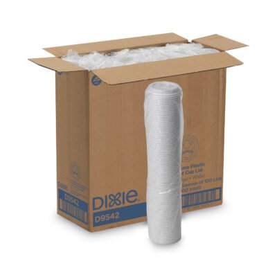 Dome Drink-Thru Lids, Fits 10 oz to 16 oz Paper Hot Cups, White, 1,000/Carton