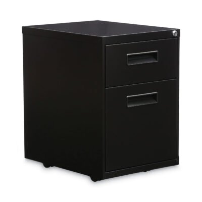 File Pedestal, Left or Right, 2-Drawers: Box/File, Legal/Letter, Black, 14.96″ x 19.29″ x 21.65″