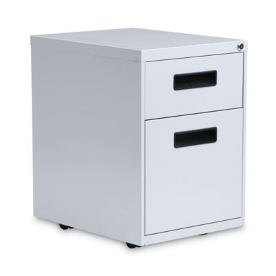 File Pedestal, Left or Right, 2-Drawers: Box/File, Legal/Letter, Light Gray, 14.96″ x 19.29″ x 21.65″