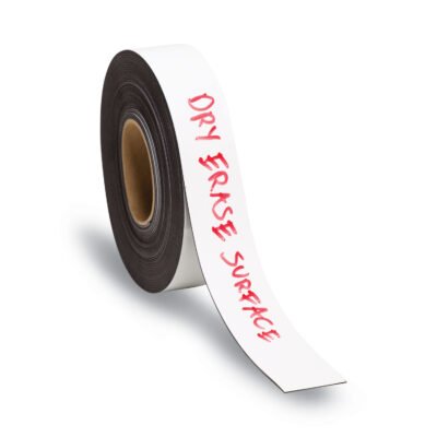 Dry Erase Magnetic Tape Roll, 2″ x 50 ft, White