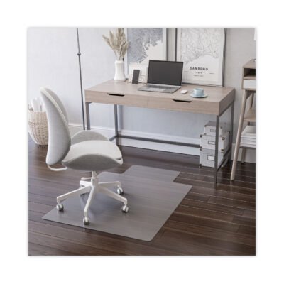 EconoMat All Day Use Chair Mat for Hard, Lip, 36 x 48, Low Pile, Smooth, Clear