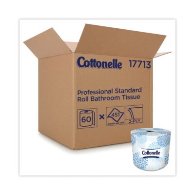 2-Ply Bathroom Tissue for Business, Septic Safe, White, 451 Sheets/Roll, 60 Rolls/Carton