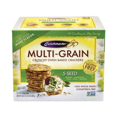 5-Seed Multi-Grain Crunchy Oven Baked Crackers, Whole Wheat, 10 oz Bag, 2 Bags/Box, Ships in 1-3 Business Days