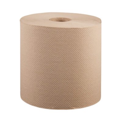 Hardwound Roll Towels, 1-Ply, 8″ x 800 ft, Natural, 6 Rolls/Carton