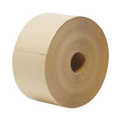 Glass-Fiber Reinforced Gummed Kraft Sealing Tape, 3″ Core, 3″ x 375 ft, Brown, 8/Carton