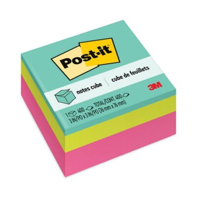 Original Cubes, 3″ x 3″, Aqua Wave Collection, 400 Sheets/Cube