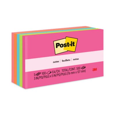 Original Pads in Poptimistic Collection Colors, 3″ x 5″, 100 Sheets/Pad, 5 Pads/Pack