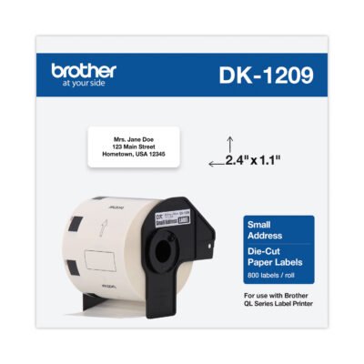 Die-Cut Address Labels, 1.1″ x 2.4″, White, 800 Labels/Roll