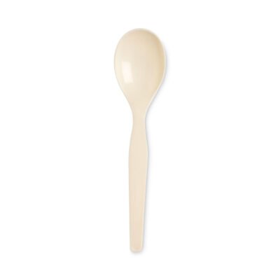 SmartStock Plastic Cutlery Refill, Soup Spoon, 6″, Series-O Mediumweight, Beige, 40/Pack, 24 Packs/Carton