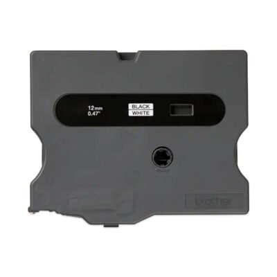 TX Tape Cartridge for PT-8000, PT-PC, PT-30/35, 0.47″ x 50 ft, Black on White