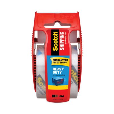 3850 Heavy-Duty Packaging Tape with Dispenser, 1.5″ Core, 1.88″ x 66.66 ft, Clear
