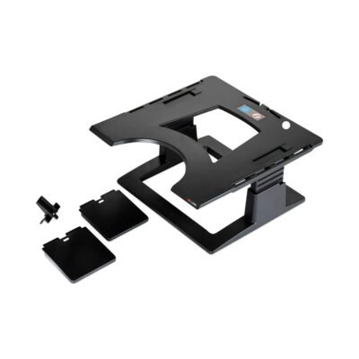 Adjustable Notebook Riser, 13″ x 13″ x 4″ to 6″, Black, Supports 20 lbs