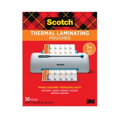 Laminating Pouches, 3 mil, 9″ x 11.5″, Gloss Clear, 50/Pack