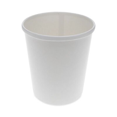 Paper Round Food Container, 32 oz, 5.13″ Diameter x 4.5″h, White, 500/Carton