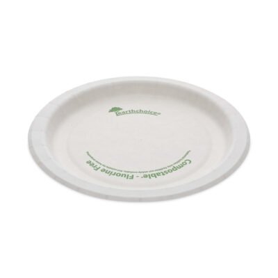 EarthChoice Pressware Compostable Dinnerware, Plate, 6″ dia, White, 750/Carton