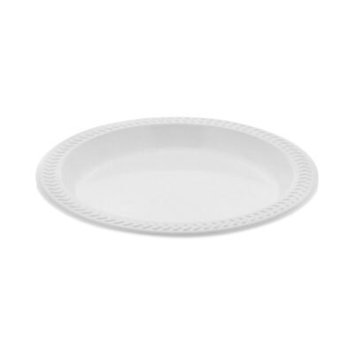 Meadoware Impact Plastic Dinnerware, Plate, 6″ dia, White, 1,000/Carton