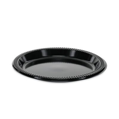 Prairieware Impact Plastic Dinnerware, Plate, 8.88″ dia, Black, 400/Carton