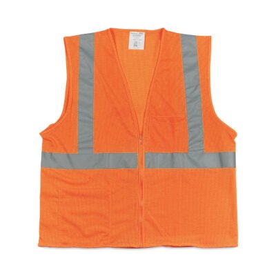 Zipper Safety Vest, X-Large, Hi-Viz Orange