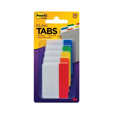 Solid Color Tabs, 1/5-Cut, Assorted Colors, 2″ Wide, 30/Pack