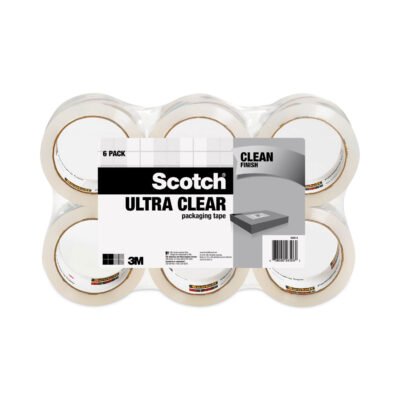 Ultra Clear Packaging Tape, 3″ Core, 1.88″ x 54.6 yds, 6/Pack