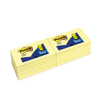 Original Canary Yellow Pop-up Refill, 3″ x 5″, Canary Yellow, 100 Sheets/Pad, 12 Pads/Pack