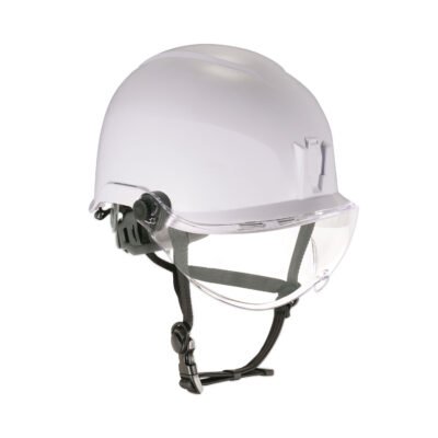 Skullerz 8974V Class E Safety Helmet w/8991 Visor Kit, Clear Lens, 6-Pt Ratchet Suspension, White, Ships in 1-3 Business Days
