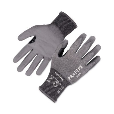 ProFlex 7071 ANSI A7 PU Coated CR Gloves, Gray, Large, Pair, Ships in 1-3 Business Days