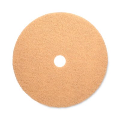 Burnishing Floor Pads, 27″ Diameter, Tan, 5/Carton