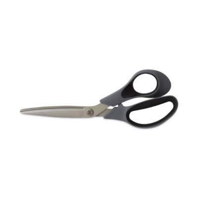 Non-Stick Titanium-Coated Scissors, 8″ Long, 3.86″ Cut Length, Gun-Metal Gray Blades, Gray/Black Bent Handle