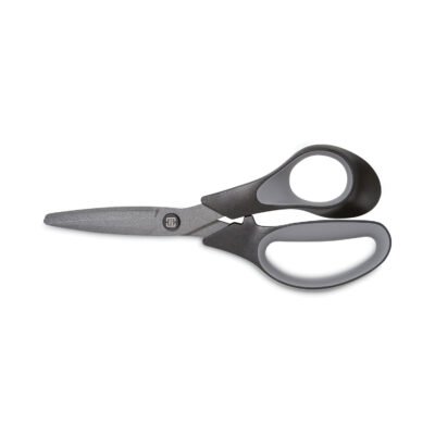 Non-Stick Titanium-Coated Scissors, 7″ Long, 2.88″ Cut Length, Gun-Metal Gray Blades, Black/Gray Straight Handle