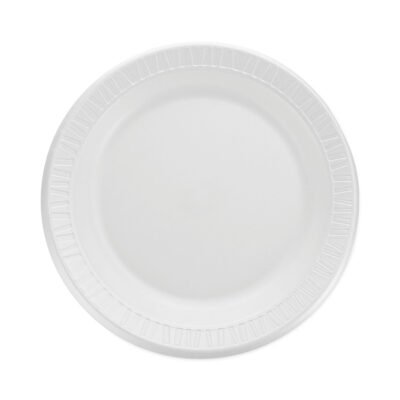 Quiet Classic Laminated Foam Dinnerware, Plate, 9″, White, 125/Pack, 4 Packs/Carton