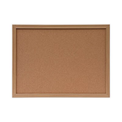 Cork Board with Oak Style Frame, 24 x 18, Natural Surface