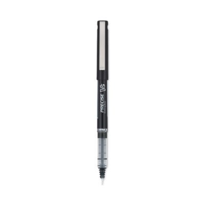 Precise V5 Roller Ball Pen, Stick, Extra-Fine 0.5 mm, Black Ink, Black Barrel, Dozen