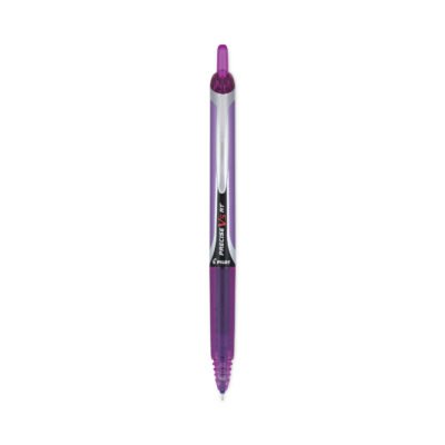 Precise V5RT Roller Ball Pen, Retractable, Extra-Fine 0.5 mm, Purple Ink, Purple Barrel