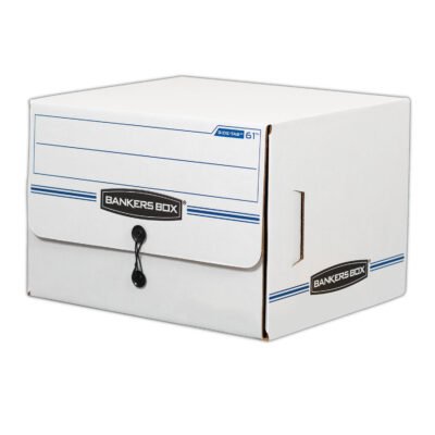 SIDE-TAB Storage Boxes, Letter Files, White/Blue, 12/Carton