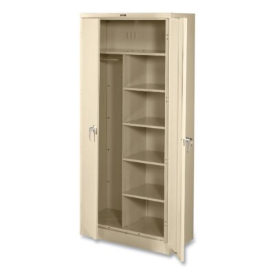 Deluxe Combination Wardrobe/Storage Cabinet, 36w x 18d x 78h, Putty