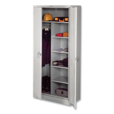 Deluxe Combination Wardrobe/Storage Cabinet, 36w x 18d x 78h, Light Gray