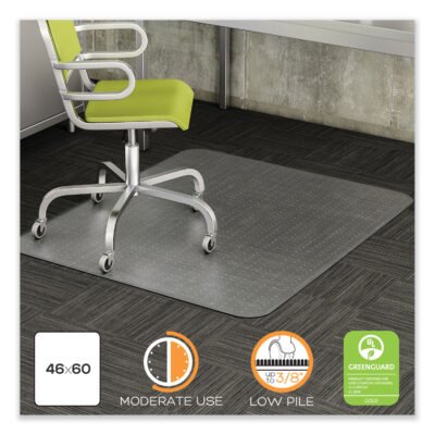 DuraMat Moderate Use Chair Mat, Low Pile Carpet, Roll, 46 x 60, Rectangle, Clear