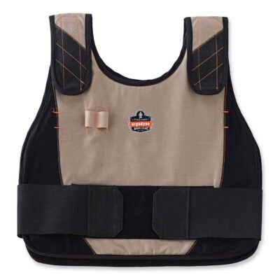 Chill-Its 6215 Premium FR Phase Change Cooling Vest w/ Packs, Modacrylic Cotton, Large/XL, Khaki, Ships in 1-3 Business Days