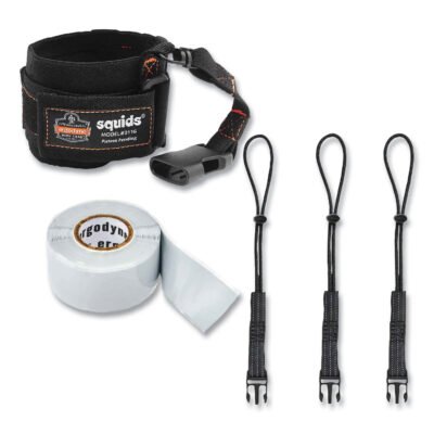 Squids 3192 Wrist Lanyard Tethering Kit, 3 lb Max Working Capacity, 7.5″ Long, Black, Ships in 1-3 Business Days